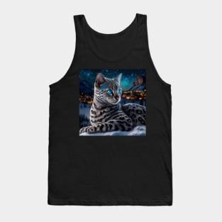 Bengal Cat In The Winter Tank Top